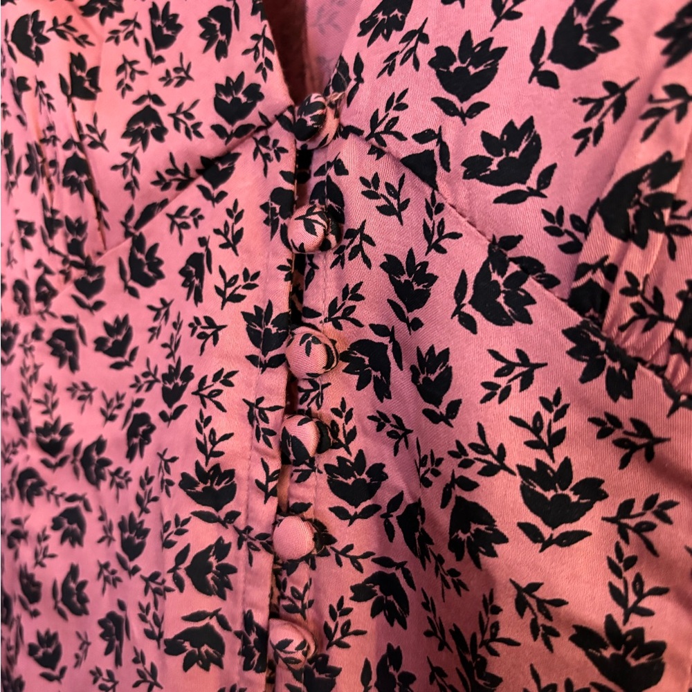 Bila Black and Red Floral Button-up Dress - Picture 4 of 5